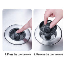 Load image into Gallery viewer, 3 in 1 Kitchen Sink Strainer Stopper Combo Pop-up 304 Stainless Sink Drainer for Drain Filter Odor Filter for Easy Cleaning Anti-Clogging Leak-Proof and Odor-Free