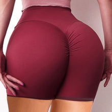 Load image into Gallery viewer, Hip raise high waist pleated fitness yoga shorts