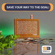 Load image into Gallery viewer, Wooden money box with engraved figures