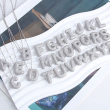 Load image into Gallery viewer, Alphabet Diamond Pendant Necklace(1* Alphabet Diamond Pendant Necklace+1*All-match letter clavicle necklace)