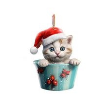 Load image into Gallery viewer, Christmas Cat Pendant