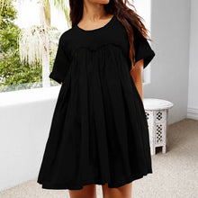 Load image into Gallery viewer, Solid Color Patchwork Pleated Dress