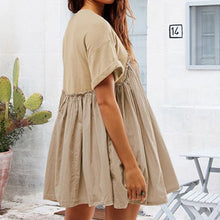 Load image into Gallery viewer, Solid Color Patchwork Pleated Dress