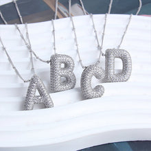 Load image into Gallery viewer, Alphabet Diamond Pendant Necklace(1* Alphabet Diamond Pendant Necklace+1*All-match letter clavicle necklace)