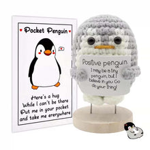 Load image into Gallery viewer, Wool Crochet Penguin Figurine