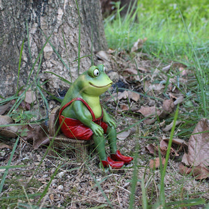 Resin Miniature Frog Garden Statue