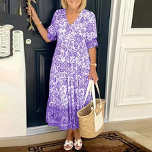 Load image into Gallery viewer, Lady Summer V-Neck Bohemian Dress
