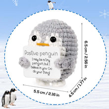 Load image into Gallery viewer, Wool Crochet Penguin Figurine
