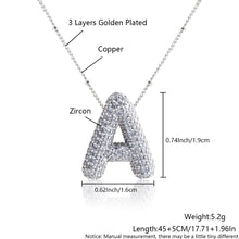 Load image into Gallery viewer, Alphabet Diamond Pendant Necklace(1* Alphabet Diamond Pendant Necklace+1*All-match letter clavicle necklace)