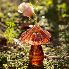 Load image into Gallery viewer, Handmade Glass Mushroom Bud Vase
