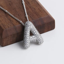 Load image into Gallery viewer, Alphabet Diamond Pendant Necklace(1* Alphabet Diamond Pendant Necklace+1*All-match letter clavicle necklace)