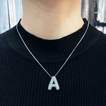 Load image into Gallery viewer, Alphabet Diamond Pendant Necklace(1* Alphabet Diamond Pendant Necklace+1*All-match letter clavicle necklace)