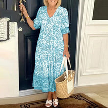Load image into Gallery viewer, Lady Summer V-Neck Bohemian Dress