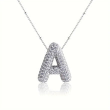 Load image into Gallery viewer, Alphabet Diamond Pendant Necklace(1* Alphabet Diamond Pendant Necklace+1*All-match letter clavicle necklace)