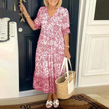 Load image into Gallery viewer, Lady Summer V-Neck Bohemian Dress