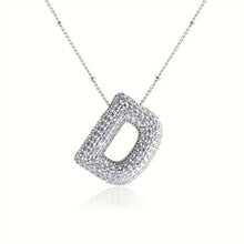 Load image into Gallery viewer, Alphabet Diamond Pendant Necklace(1* Alphabet Diamond Pendant Necklace+1*All-match letter clavicle necklace)