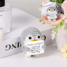 Load image into Gallery viewer, Wool Crochet Penguin Figurine