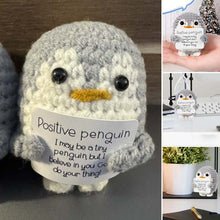 Load image into Gallery viewer, Wool Crochet Penguin Figurine