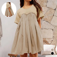 Load image into Gallery viewer, Solid Color Patchwork Pleated Dress