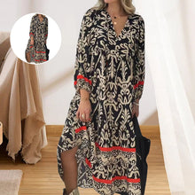 Load image into Gallery viewer, Long Sleeve V Neck Floral Dress