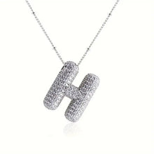 Load image into Gallery viewer, Alphabet Diamond Pendant Necklace(1* Alphabet Diamond Pendant Necklace+1*All-match letter clavicle necklace)