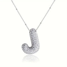 Load image into Gallery viewer, Alphabet Diamond Pendant Necklace(1* Alphabet Diamond Pendant Necklace+1*All-match letter clavicle necklace)