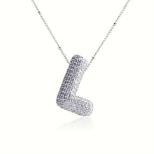 Load image into Gallery viewer, Alphabet Diamond Pendant Necklace(1* Alphabet Diamond Pendant Necklace+1*All-match letter clavicle necklace)
