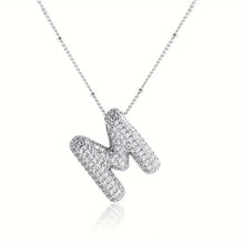 Load image into Gallery viewer, Alphabet Diamond Pendant Necklace(1* Alphabet Diamond Pendant Necklace+1*All-match letter clavicle necklace)