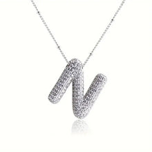 Load image into Gallery viewer, Alphabet Diamond Pendant Necklace(1* Alphabet Diamond Pendant Necklace+1*All-match letter clavicle necklace)
