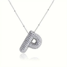 Load image into Gallery viewer, Alphabet Diamond Pendant Necklace(1* Alphabet Diamond Pendant Necklace+1*All-match letter clavicle necklace)