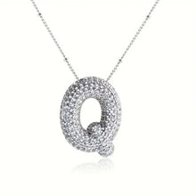 Load image into Gallery viewer, Alphabet Diamond Pendant Necklace(1* Alphabet Diamond Pendant Necklace+1*All-match letter clavicle necklace)