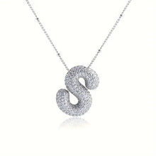 Load image into Gallery viewer, Alphabet Diamond Pendant Necklace(1* Alphabet Diamond Pendant Necklace+1*All-match letter clavicle necklace)