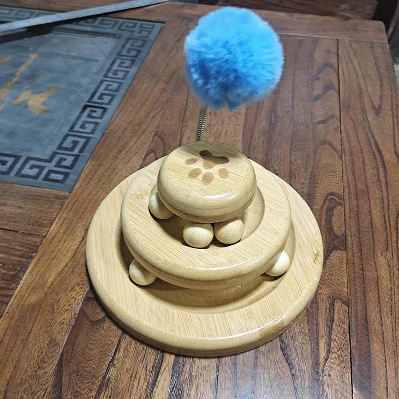 Hand Crafted Interactive Cat Ball Track Tower