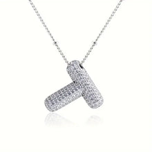 Load image into Gallery viewer, Alphabet Diamond Pendant Necklace(1* Alphabet Diamond Pendant Necklace+1*All-match letter clavicle necklace)