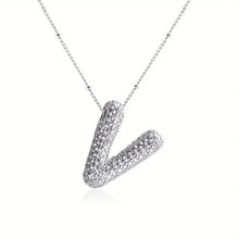 Load image into Gallery viewer, Alphabet Diamond Pendant Necklace(1* Alphabet Diamond Pendant Necklace+1*All-match letter clavicle necklace)