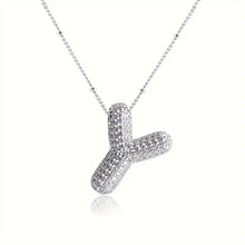 Load image into Gallery viewer, Alphabet Diamond Pendant Necklace(1* Alphabet Diamond Pendant Necklace+1*All-match letter clavicle necklace)