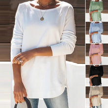 Load image into Gallery viewer, Round Neck Solid Color Casual T-shirt