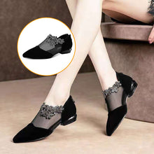 Load image into Gallery viewer, RHINESTONE STONE HOLLOW HEEL SHOES