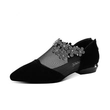 Load image into Gallery viewer, RHINESTONE STONE HOLLOW HEEL SHOES