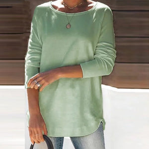 Round Neck Solid Color Casual T-shirt