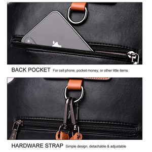 Dual-use Leather Backpack & Handbag