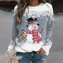 Load image into Gallery viewer, Multicolor Snowman Print Christmas Sweatshirt