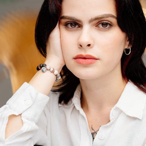 Pink Zebra Heart Charm Bracelet