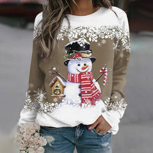Load image into Gallery viewer, Multicolor Snowman Print Christmas Sweatshirt