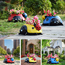 Load image into Gallery viewer, Metal Ladybug Flower Pot