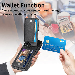 Magnetic Zipper Wallet Cover With Credit Card Holder