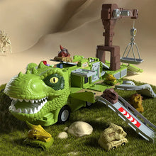 Load image into Gallery viewer, New Dinosaur Transforming Engineering Truck Track Toy Set