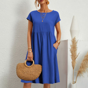 🔥 Last Day Promotion 50% OFF 🔥Women's Short Sleeve Cotton And Linen Dress