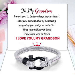 Love You Forever Nautical Braided Rope Bracelet - To My Son/Grandson