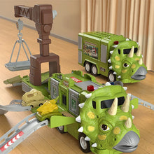 Load image into Gallery viewer, New Dinosaur Transforming Engineering Truck Track Toy Set